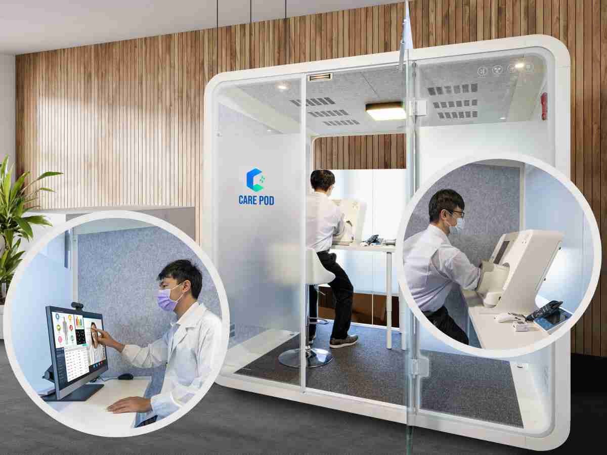 达擎于医疗科技展中展出＂远距诊疗舱＂，，，以因应医疗数字化及社会高龄化趋势下、、复诊及慢性病患等族群对于远距看诊需求逐渐升高所推出的创新整合方案。。。。多功能合一、、、高隐私性的远距诊疗舱可根据病患端与医师端的不同需求，，提供弹性化及客制化功能，，节省医生和病患的精力及时间